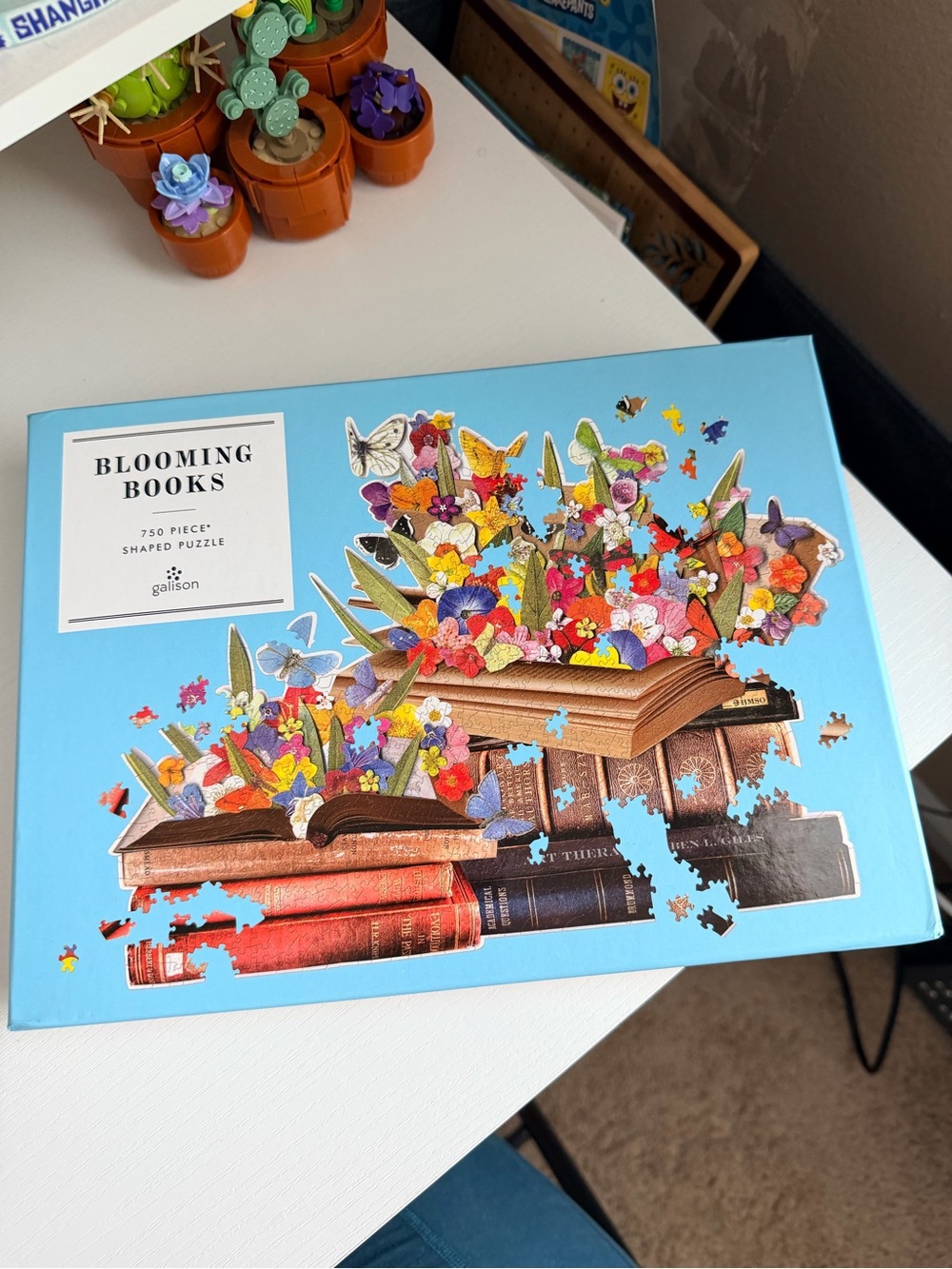 Galison Blooming Books 750 Piece Shaped Puzzle